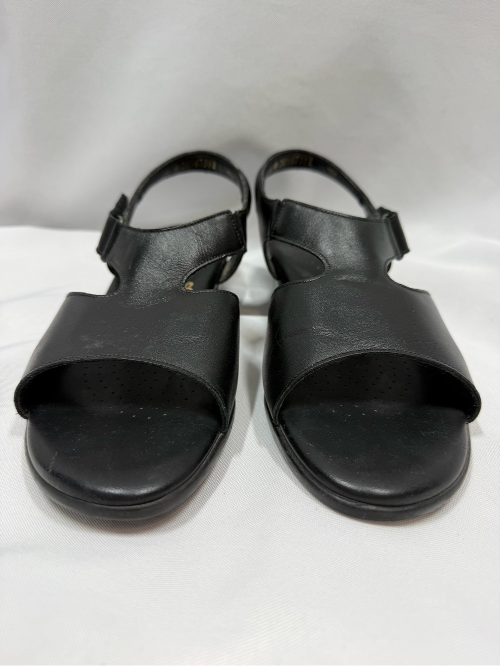SAS | Suntimer Black Leather Sandals Shoes Open Toe Women's Size 10.5 M - Picture 2 of 10
